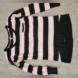 Victoria's Secret Black and Pink Striped Top